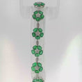 Load and play video in Gallery viewer, White Gold Floral Emerald Cluster Chain Bracelet
