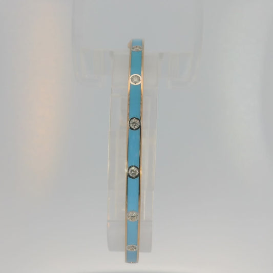Turquoise Enemal and Diamond Bracelet