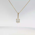 Load and play video in Gallery viewer, Oval Cut Diamond Pendant Necklace in Yellow Gold
