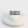 Load and play video in Gallery viewer, Silver Brick Pattern Band Ring with Beaded Edges

