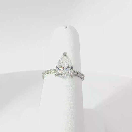 Pear-Shaped Brilliant Cut Diamond Engagement Ring