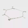 Load and play video in Gallery viewer, Elegant Silver Chain Anklet with Round Brilliant Diamonds
