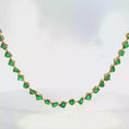 Load and play video in Gallery viewer, Yellow Gold Chain Necklace with Square Emeralds ( Columbian)
