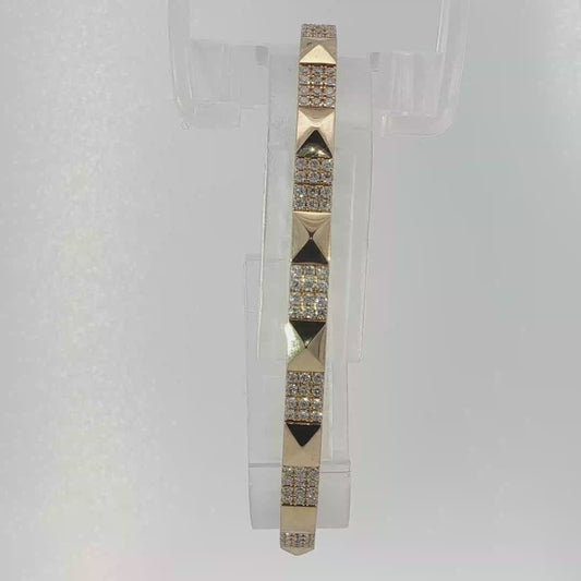 Diamond Accent Yellow Gold Bangle Bracelet