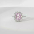 Load and play video in Gallery viewer, Pink Sapphire Halo Cocktail Ring in White Gold
