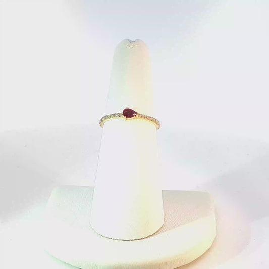Deep Red Pear-Shaped Ruby ring
