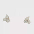 Load and play video in Gallery viewer, White Gold Stud Earrings with Diamond Cluster Design
