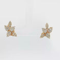 Load and play video in Gallery viewer, Yellow Gold Floral Diamond Stud Earrings
