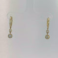 Load and play video in Gallery viewer, Yellow Gold Dangle Earrings with Round Brilliant Diamonds
