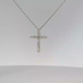 Load and play video in Gallery viewer, Diamond Cross Pendant Necklace in White Gold
