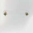 Load and play video in Gallery viewer, Yellow Gold Emerald Starburst Stud Earrings
