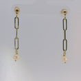 Load and play video in Gallery viewer, Paper Clip Pearl Drop Earrings
