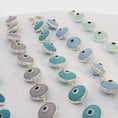 Load and play video in Gallery viewer, Silver Chain Bracelet with Round Cabochon Turquoise Accents
