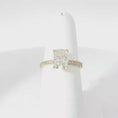 Load and play video in Gallery viewer, Elongated Cushion Cut Diamond Yellow Gold Engagement Ring
