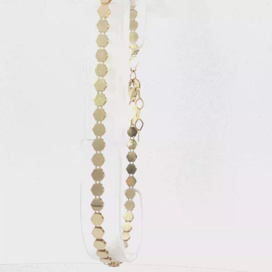 Yellow Gold Hexagon Link Bracelet