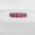 Load and play video in Gallery viewer, White Gold Oval Ruby Eternity Band
