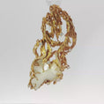 Load and play video in Gallery viewer, Yellow Gold Brooch with Baroque Pearl
