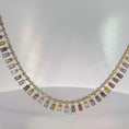 Load and play video in Gallery viewer, Yellow Gold Chain Necklace with Emerald Cut Green Tourmaline
