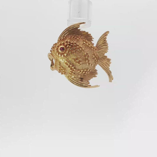 Fish Brooch with Ruby Accent