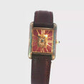 Load and play video in Gallery viewer, Classic Cartier Yellow Gold Tone Wristwatch with Brown Leather Band
