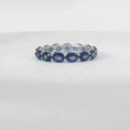 Load and play video in Gallery viewer, Oval Royal Blue Sapphire White Gold Eternity Ring
