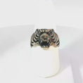Load and play video in Gallery viewer, Sterling Silver Tiger Head Signet Ring
