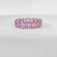 Load and play video in Gallery viewer, Oval Pink Sapphire Eternity Ring in White Gold
