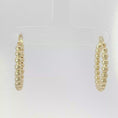 Load and play video in Gallery viewer, Beaded Yellow Gold Hoop Earrings
