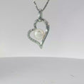 Load and play video in Gallery viewer, Silver Pearl Heart Pendant Necklace
