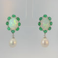 Load and play video in Gallery viewer, Opal and Emerald Earrings
