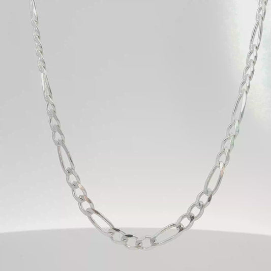 Classic Silver Figaro Link Chain Necklace