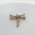 Load and play video in Gallery viewer, Dragonfly Brooch with Pearls
